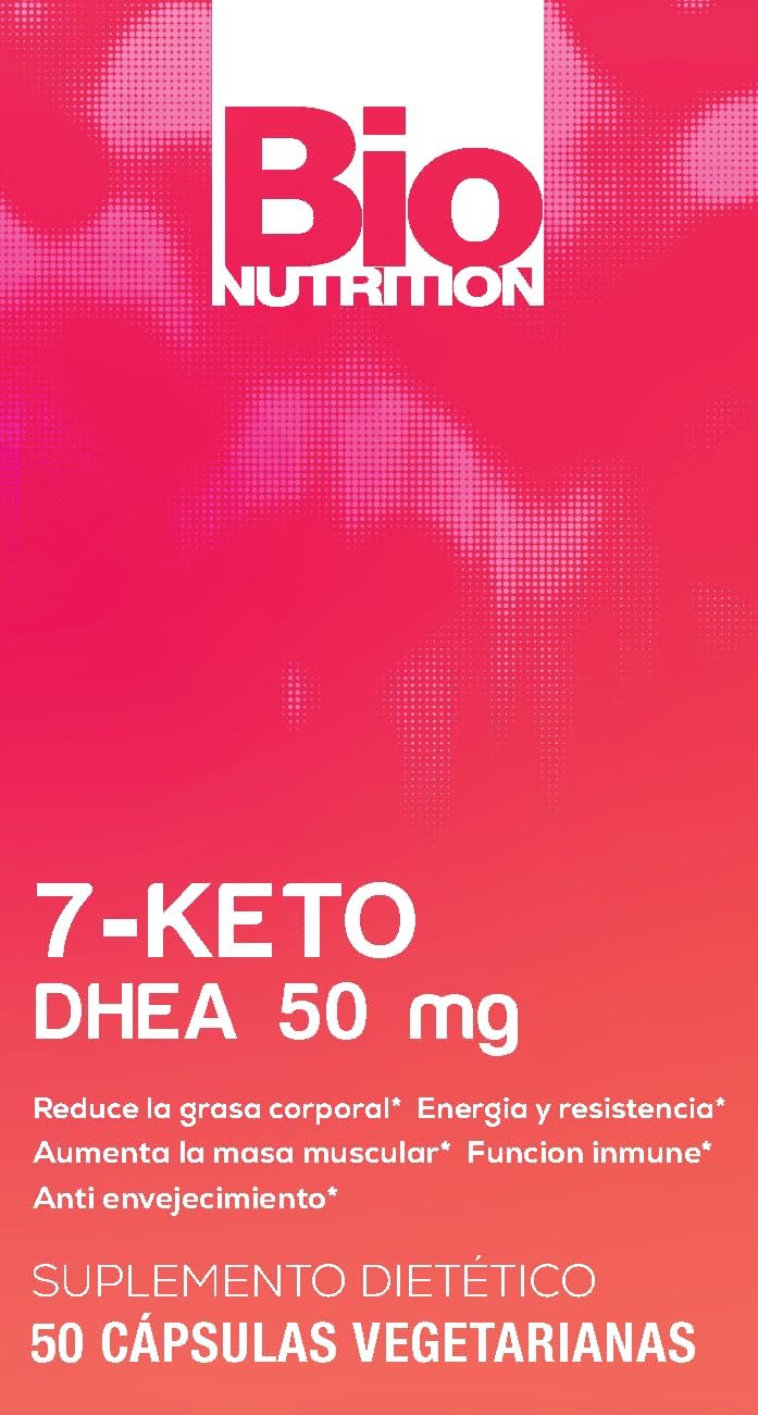 Bio Nutrition 7-Keto 50mg Capsules for Immune Health, Energy, and Stamina - Vegetarian DHEA Supplement