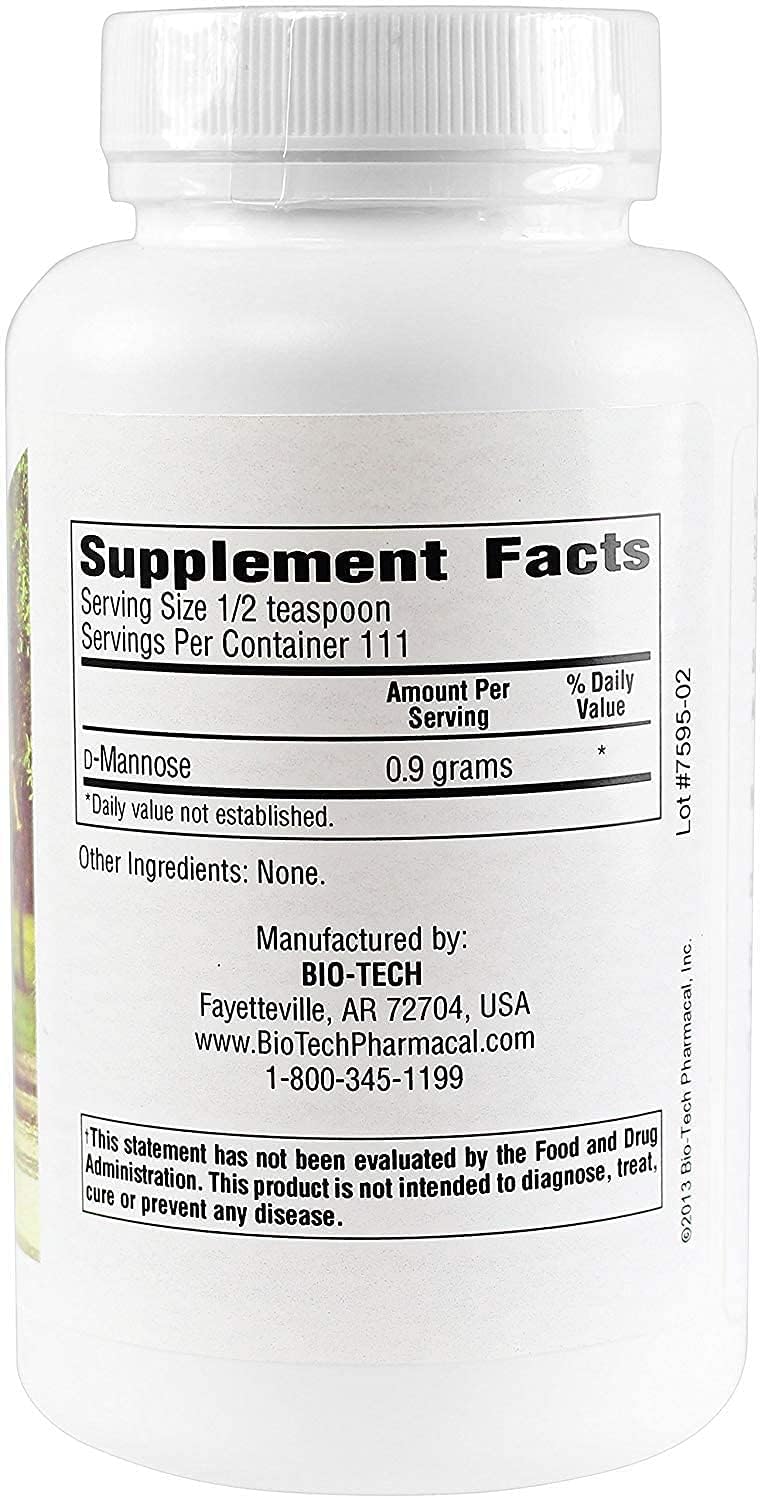Bio-Tech Pharmacal D-Mannose Powder - 100g, Promotes Healthy Bladder and Urinary Tract