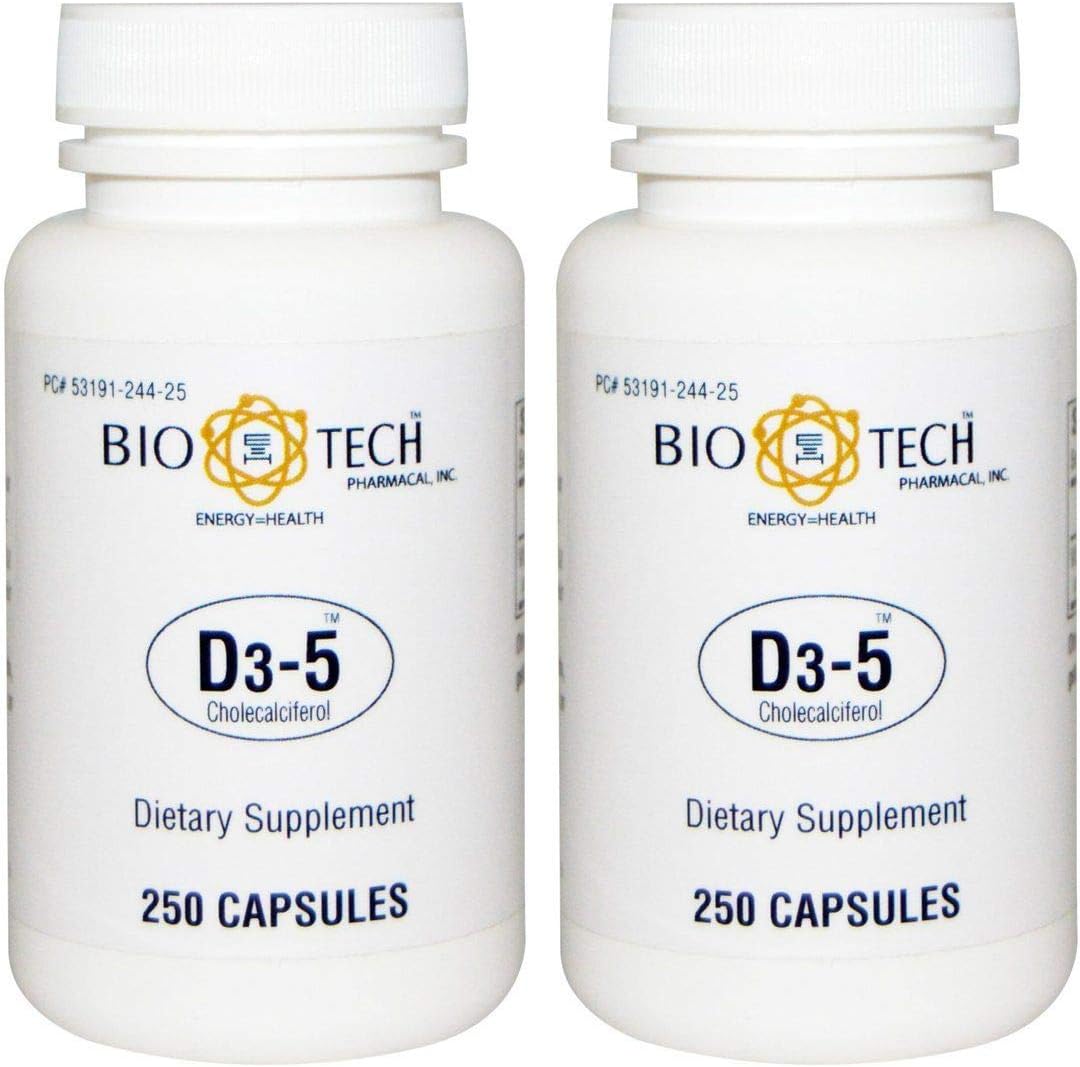 Bio-Tech Pharmacal D3-5 (5,000 IU) Vitamin D3 Supplement - 500 Tablets