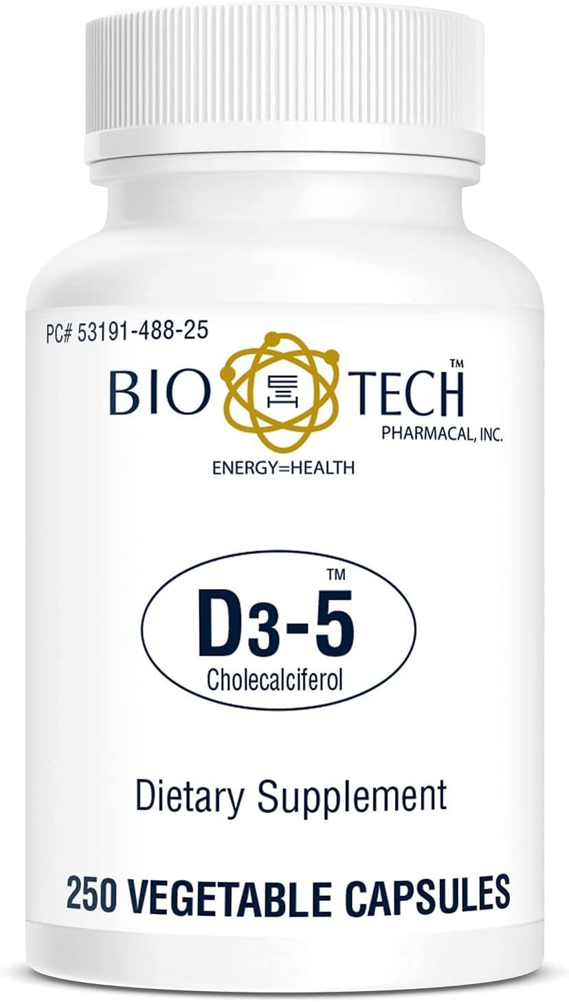 Bio-Tech Pharmacal Vitamin D3-5 5,000 IU Capsules - 250 Vegetarian Capsules
