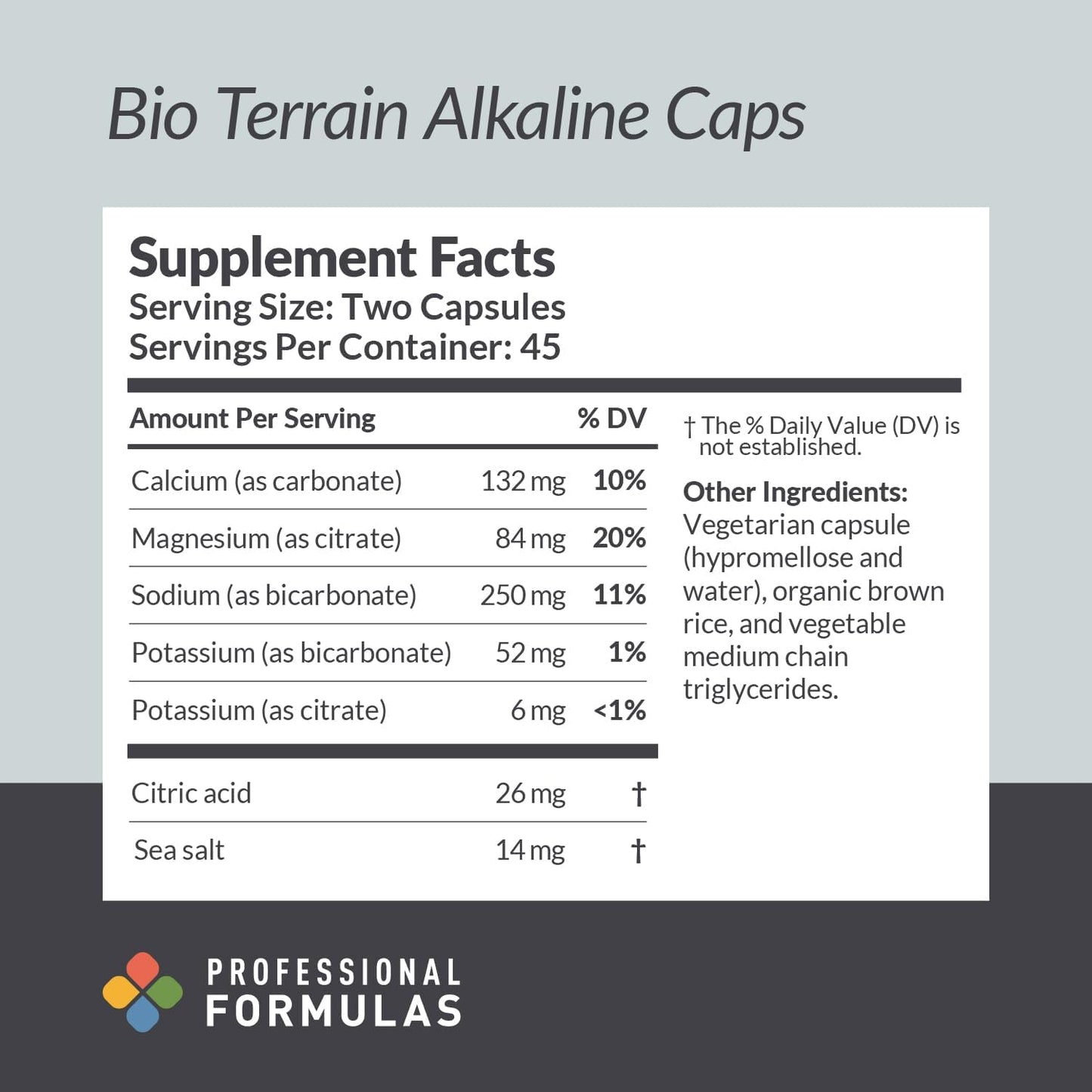 Bio Terrain Alkaline Formula - Supports Healthy Terrain & Ion Balance - Vegetarian, Gluten-Free - 90 Capsules