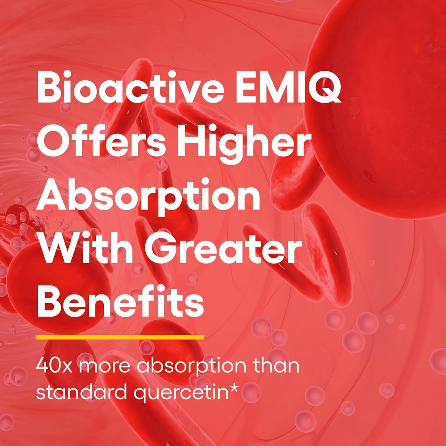 Bioactive Quercetin EMIQ 50 mg with Vitamin C Capsules - Sinus, Heart, and Immune Health Support