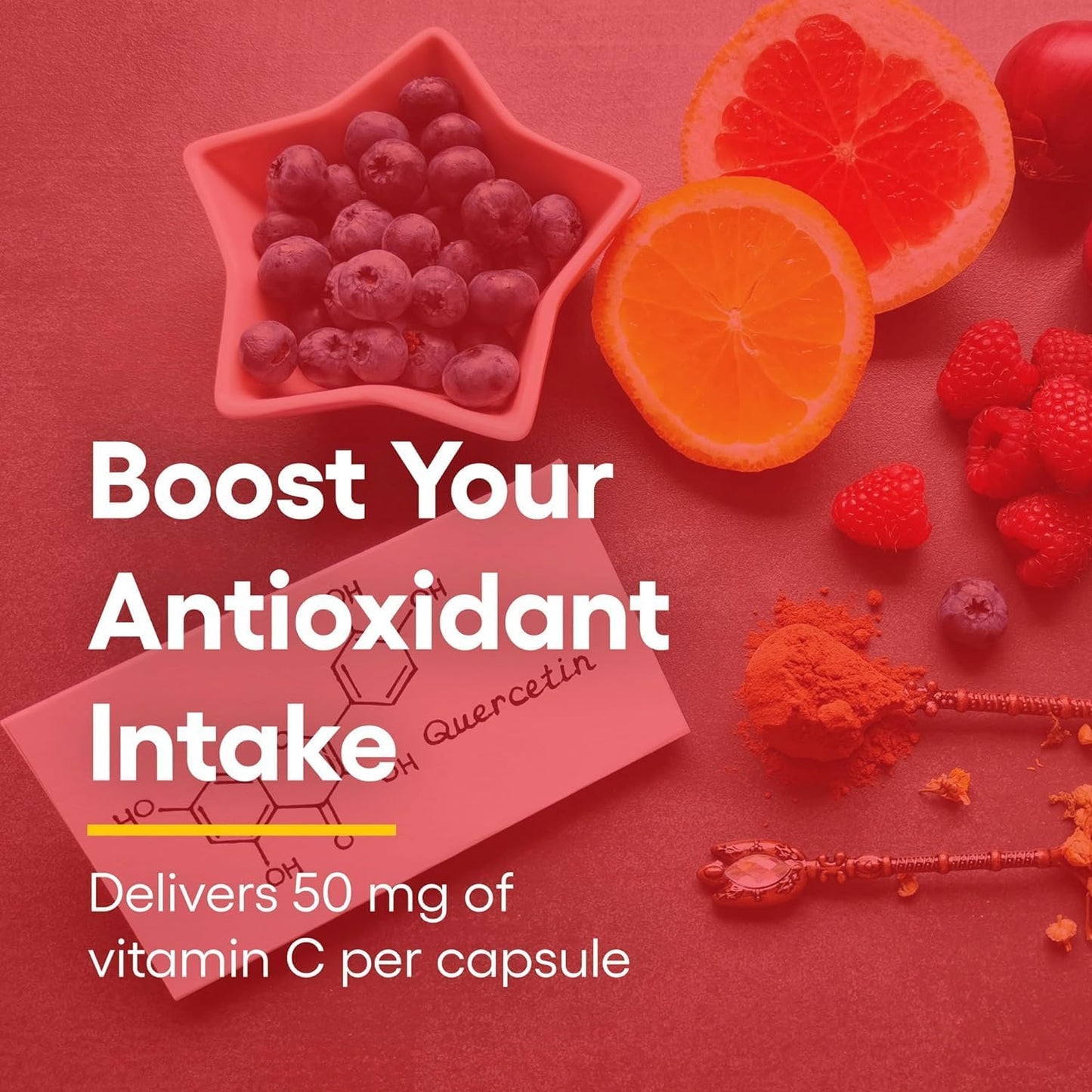 Bioactive Quercetin EMIQ 50 mg with Vitamin C Capsules - Sinus, Heart, and Immune Health Support