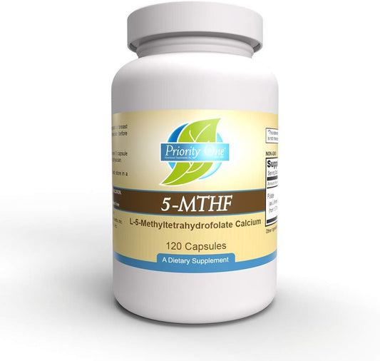 Bioavailable 5-MTHF 1mg Folate Supplement for Methylation Support - 120 Vegetarian Capsules