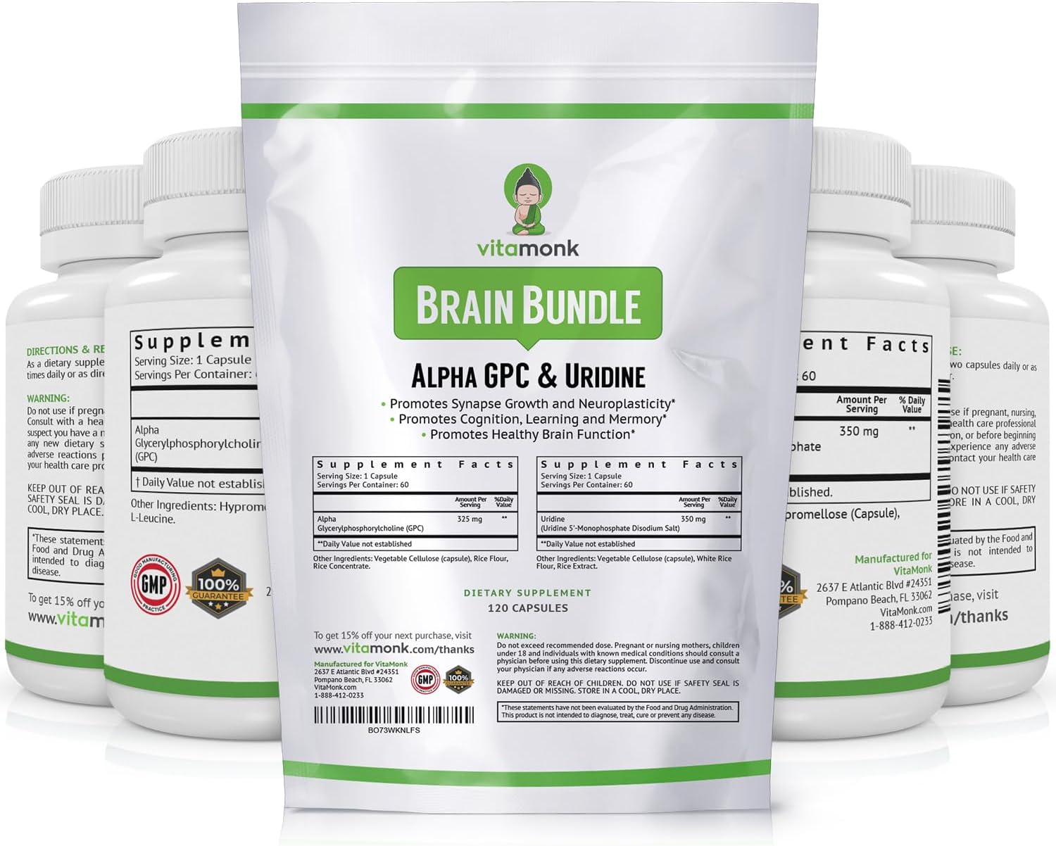 Bioavailable Alpha GPC and Uridine Monophosphate Stack for Mental Clarity - Mr Happy Stack - Choline Supplements for Cognition and Focus