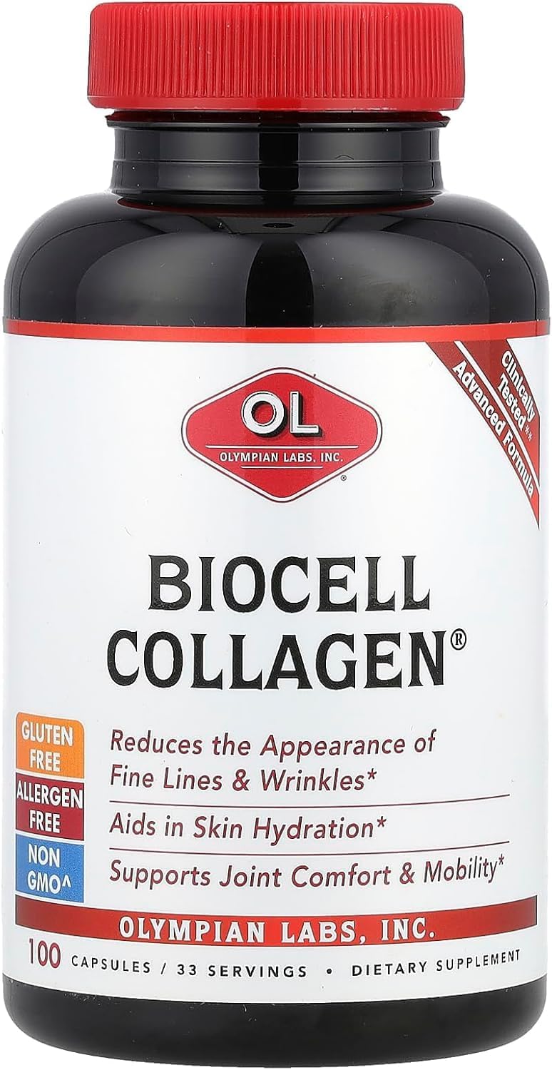 Biocell Collagen II 1500mg Supplement Capsules - Non-GMO, Gluten-Free, Allergan-Free - Supports Skin, Joint Health, and Cartilage - 100 Capsules