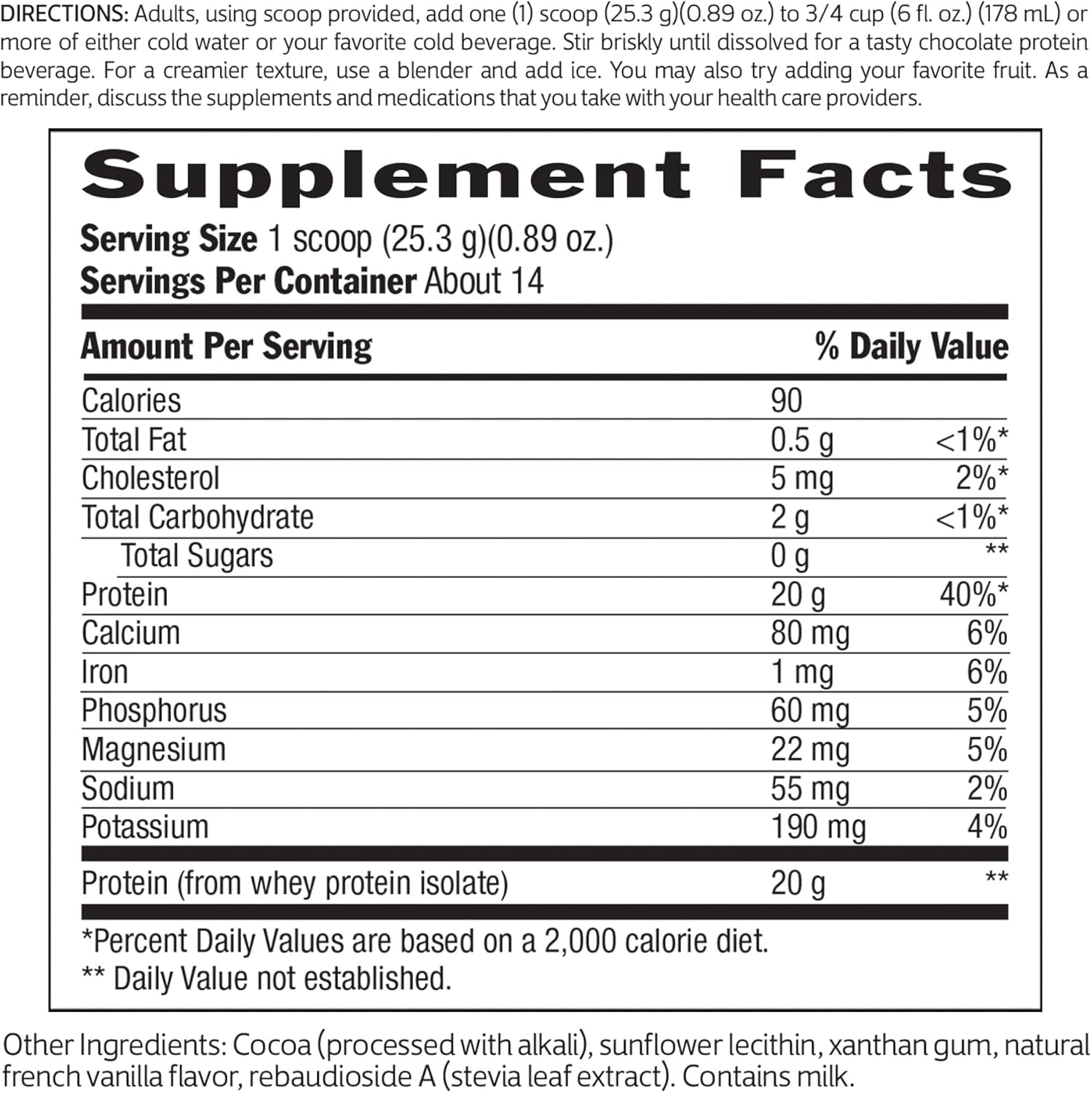 Biochem Sugar-Free Chocolate Whey Protein Powder - 100% Whey, 20g Protein, 12.5oz, Vegetarian, Gluten Free, Non-GMO, Keto Friendly