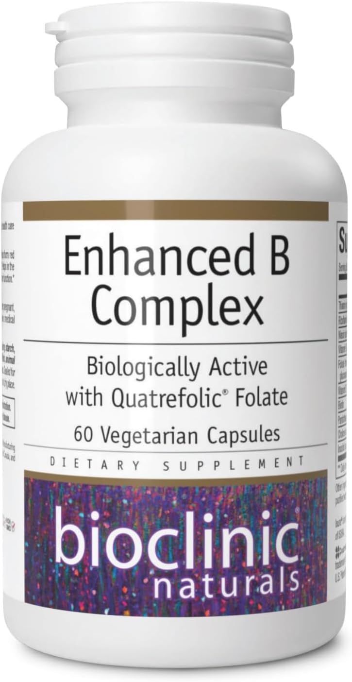 Bioclinic Naturals Enhanced B Complex Softgels with Quatrefolic Folate - 60 Count, Biologically Active Formula