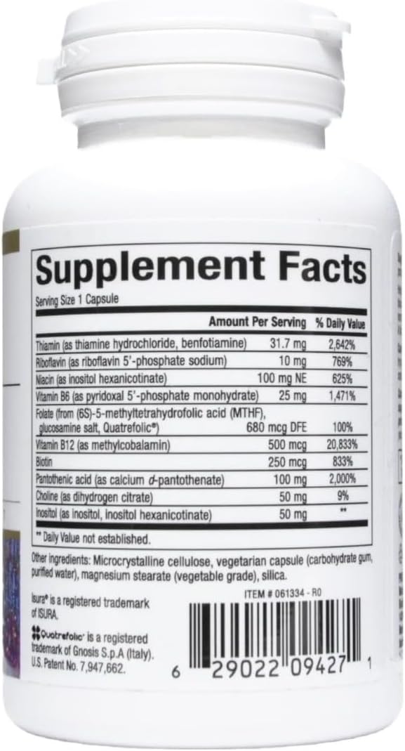 Bioclinic Naturals Enhanced B Complex Softgels with Quatrefolic Folate - 60 Count, Biologically Active Formula