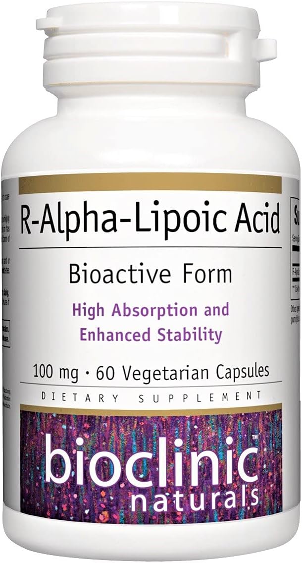 Bioclinic Naturals R-Alpha-Lipoic Acid 100mg 60 Vegetable Capsules for Antioxidant Support