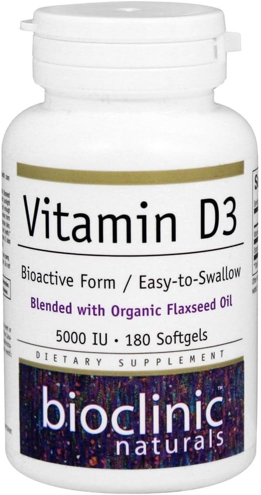 Bioclinic Naturals Vitamin D3 5000 IU Softgels - 180 Count