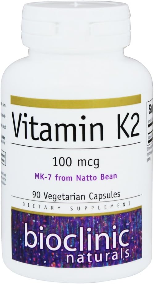 Bioclinic Naturals Vitamin K2 Supplement - 100 mcg - 90 Vegetarian Capsules