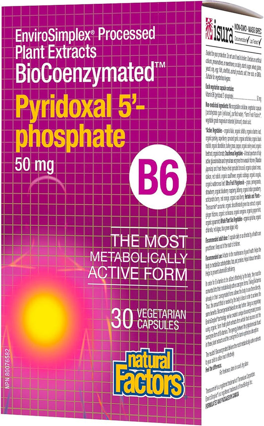 BioCoenzymated Pirodoxal 5'-Phosphate 50mg Capsules - Natural Factors - 30 Count