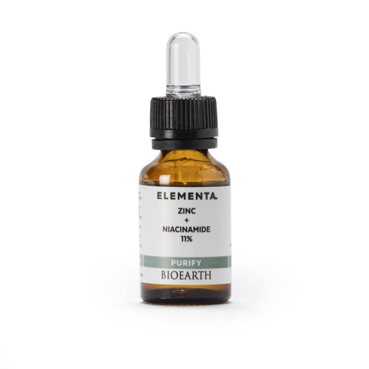 Bioearth Elementa PURIFY Face Serum: Zinc & 11% Niacinamide, Balancing & Purifying, Vegan, AIAB Certified - 15ml
