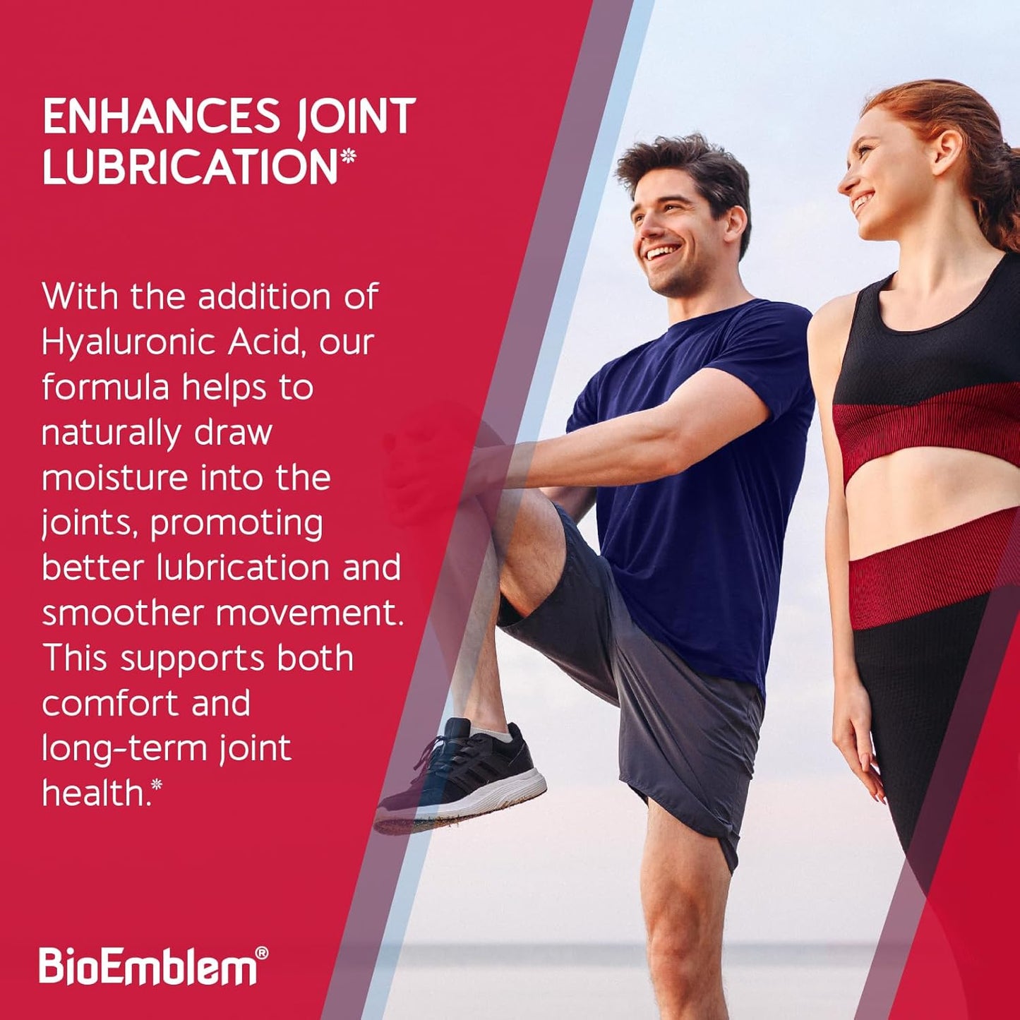BioEmblem Joint Support Supplement with Glucosamine Chondroitin, MSM, Boswellia, Turmeric, Hyaluronic Acid - 90 Capsules - BoostGo Australia
