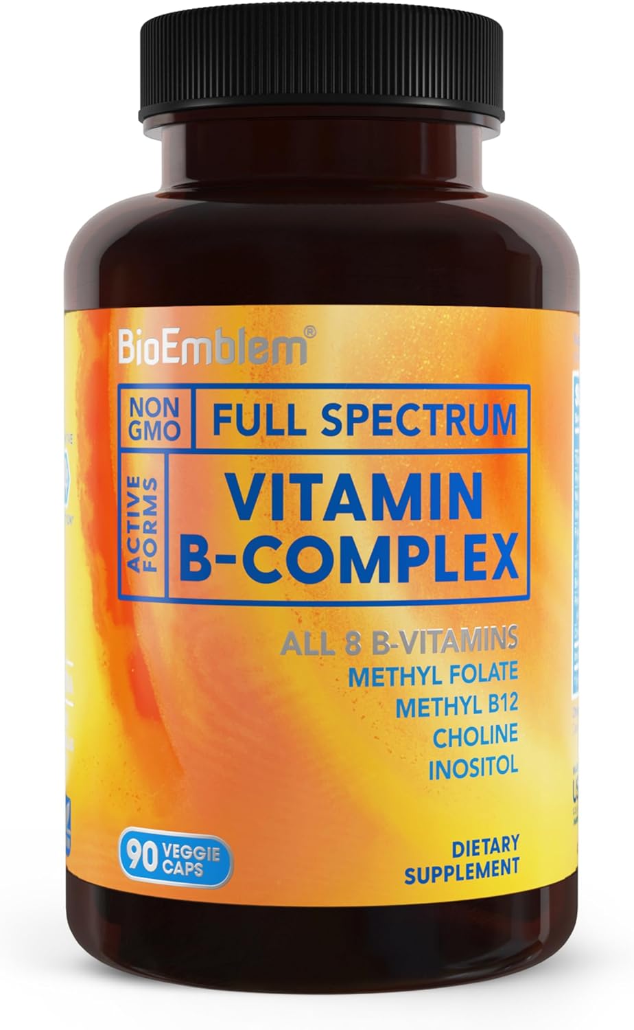 BioEmblem Vitamin B-Complex with Mushroom Complex: Immune Support and Energy Boost Formula