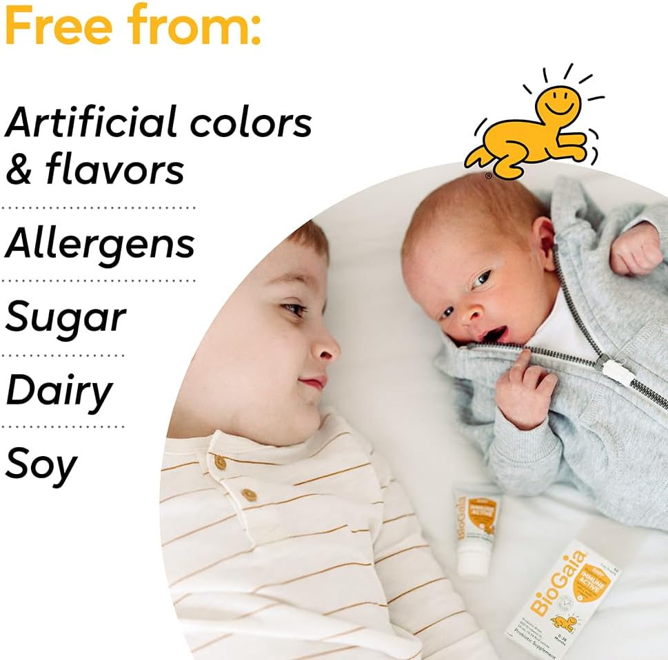 BioGaia Immune Active Baby Probiotic Drops with Vitamin D - Supports Digestive & Immune Health for Babies & Toddlers 0-36 Months - Allergen, Dairy, Soy & Gluten Free - 50 Day Supply