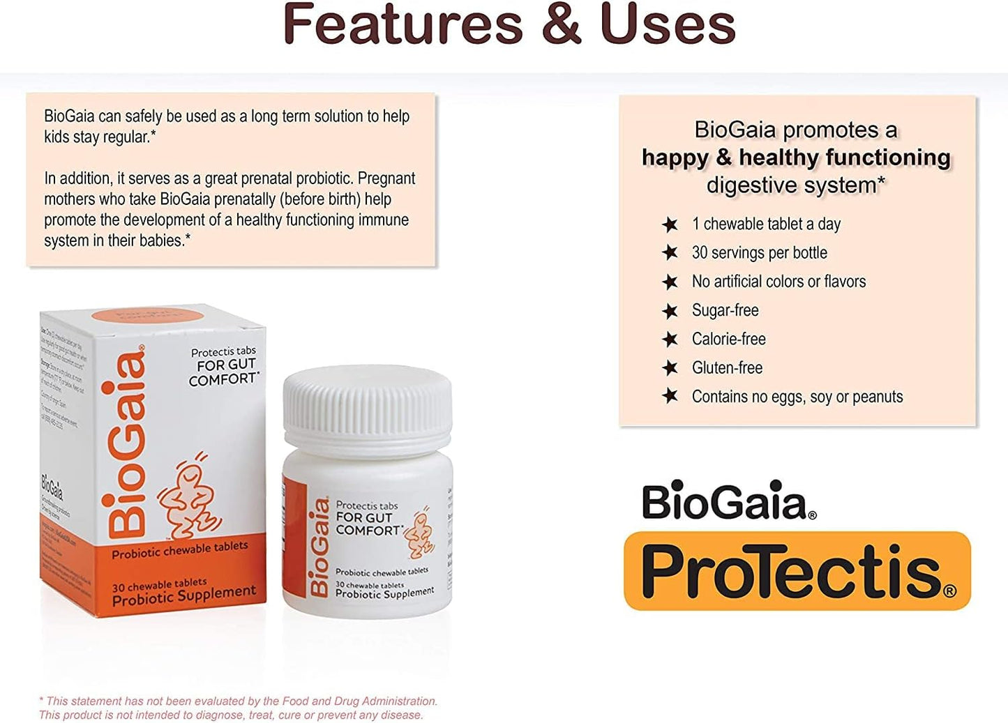 BioGaia Probiotic Chewable Tablets: Convenient Digestive & Immune Health Support, 30 Count Box