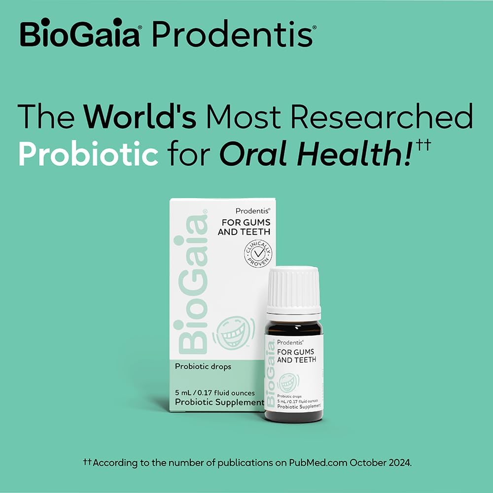 BioGaia Prodentis Dental Probiotic Drops for Healthy Gums & Teeth - Defend Against Dental Issues - Restore Oral Microbiome - Enhance Oral Health - 25 Day Supply