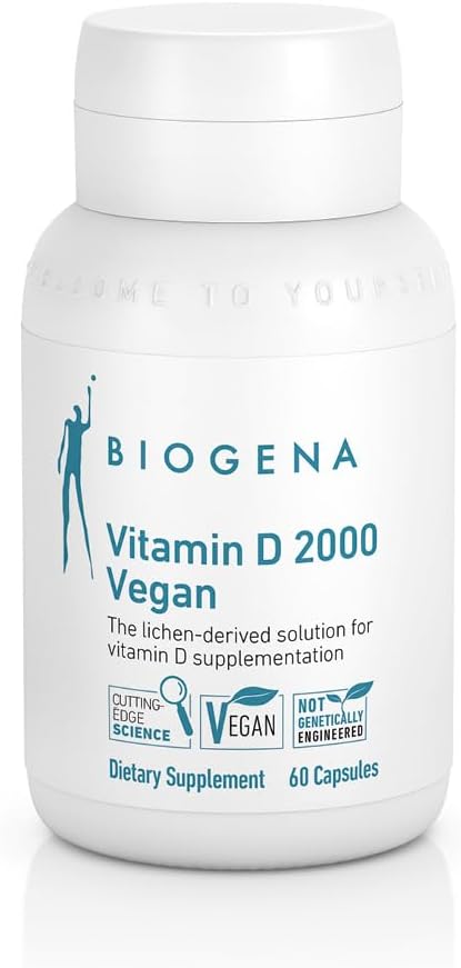 Biogena Vitamin D 2000 Vegan Formula - Supports Calcium Absorption and Immune Health - 60 Capsules