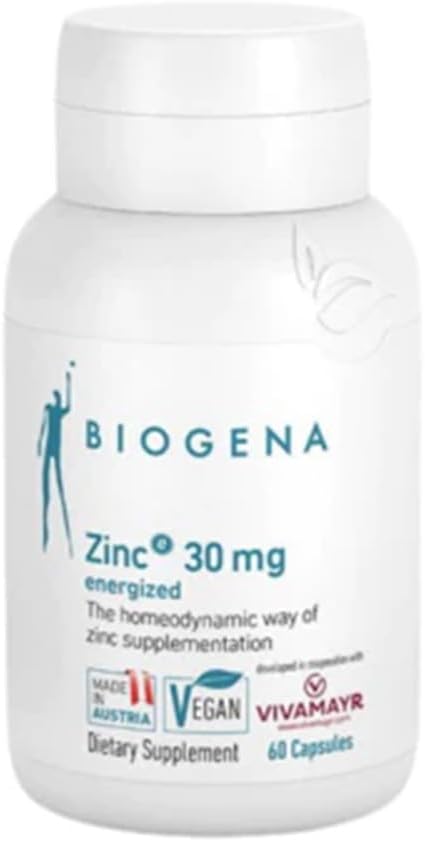 Biogena Zinc 30 mg - Immune Support for Skin, Hair & Nails - Developed with VIVAMAYR Health Center - Homeodynamic Manufacturing