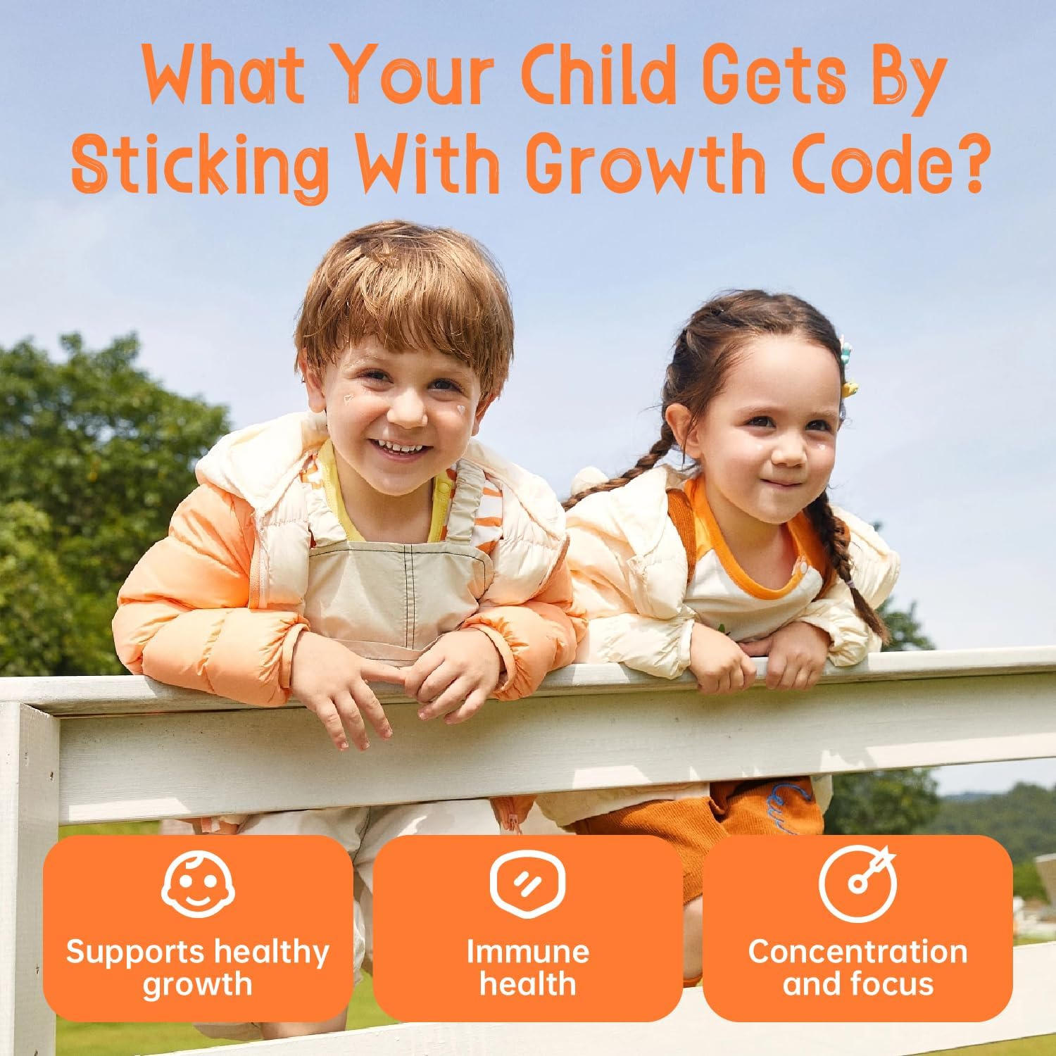 Biogency Growth Code Natural Supplement for Kids & Teens - Vitamins D3, K2, Niacinamide - Bone Strengthening - Made in Australia, 30 Tablets