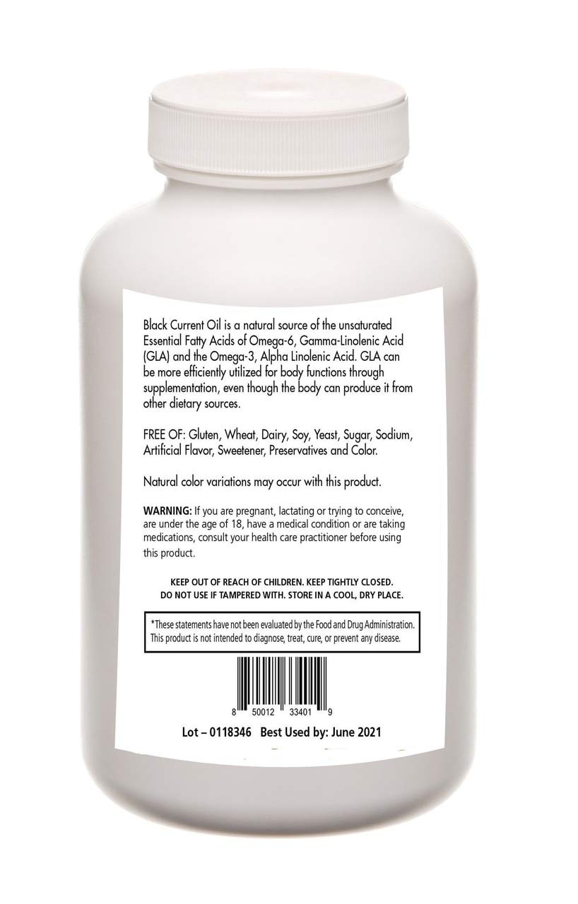 Biogenic Foods Black Currant Seed Oil - Rich in Essential Fatty Acids, 140 mg GLA, 1,000 mg Natural Source