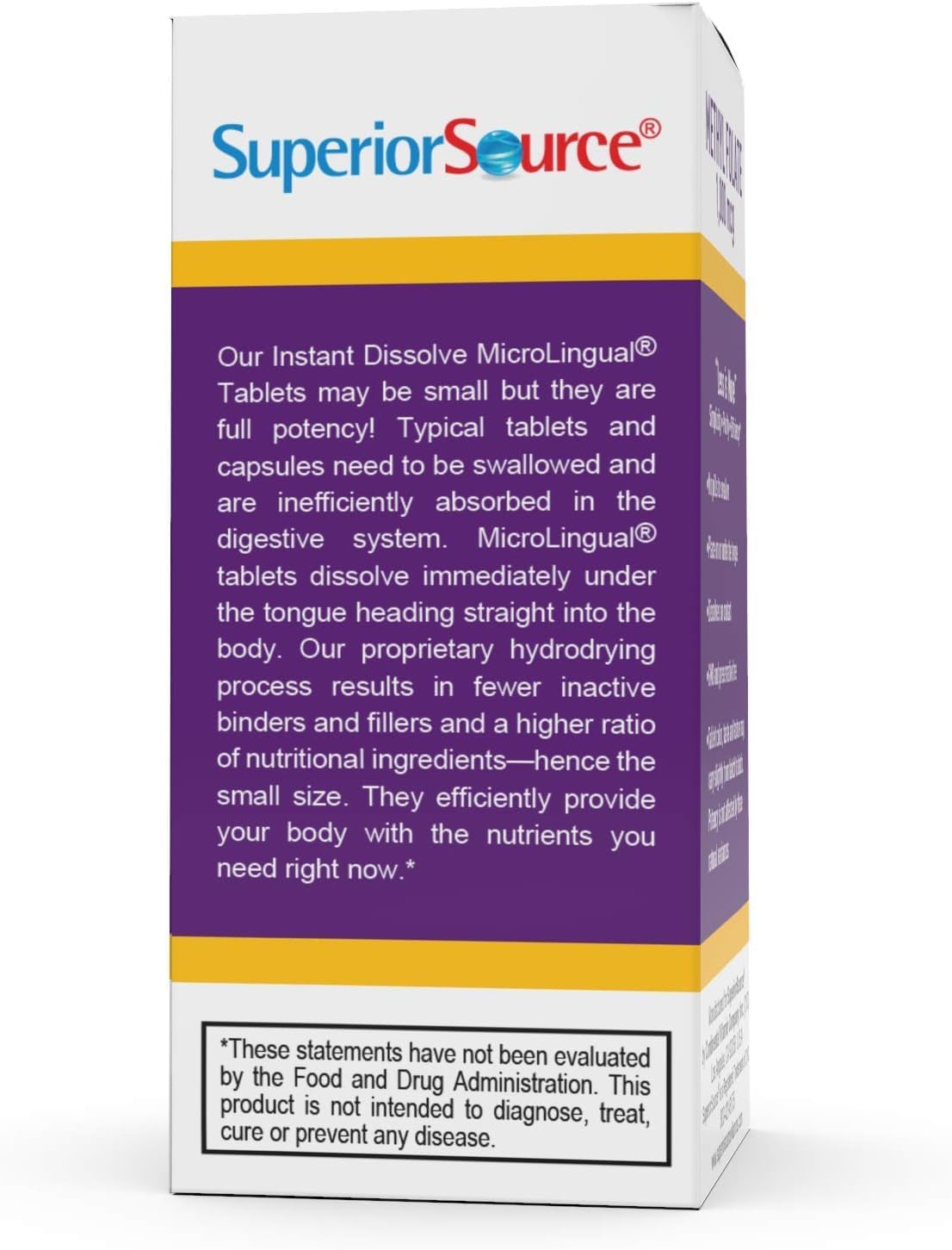 Biologically Active Methylfolate 5-MTHF 1000mcg Tablets, 60 Ct - Cardiovascular & Energy Support, Prenatal - Non-GMO, Quick Dissolve
