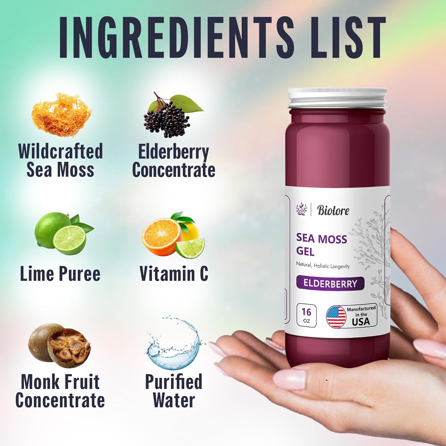 Biolore Ashwagandha Gummies and Elderberry Sea Moss Gel - Natural Immune Support Supplements