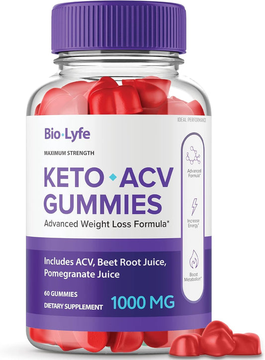 Biolyfe Keto Gummies Bundle with Apple Cider Vinegar - Ideal Performance Formula (60 Gummies)