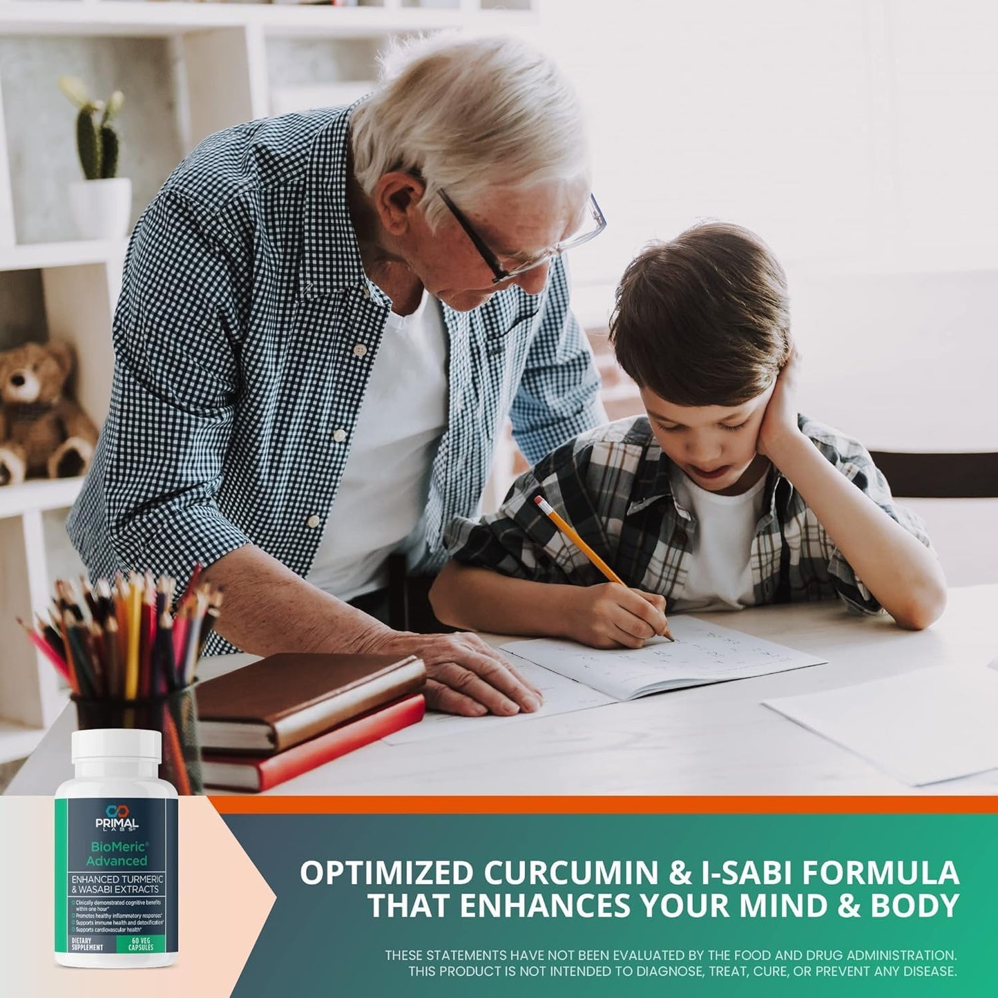 BioMeric Advanced Capsules with Turmeric Curcumin & Wasabi Extracts - 60 Count