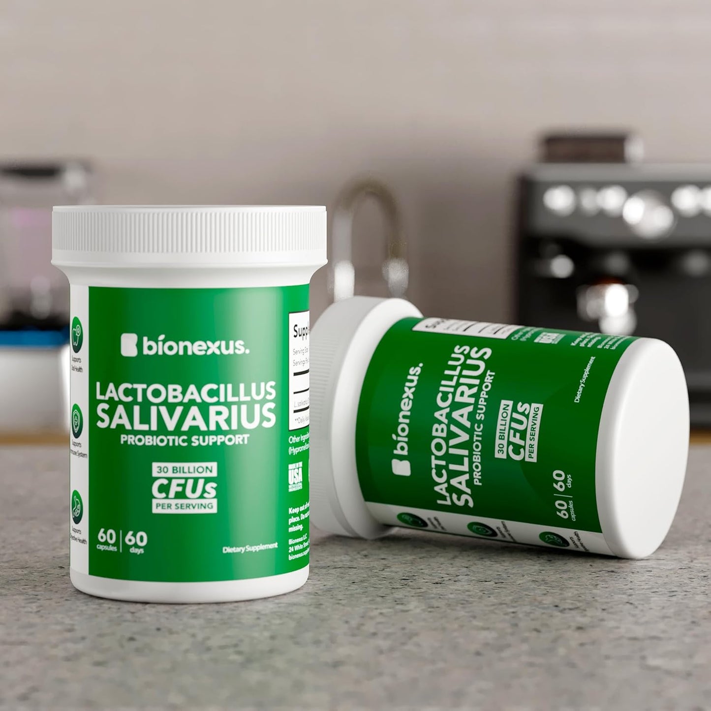 Bionexus™ Lactobacillus Salivarius Oral Probiotics Supplement - 60 Count, 30 Billion CFU for Immune and Digestive Health - Made in USA