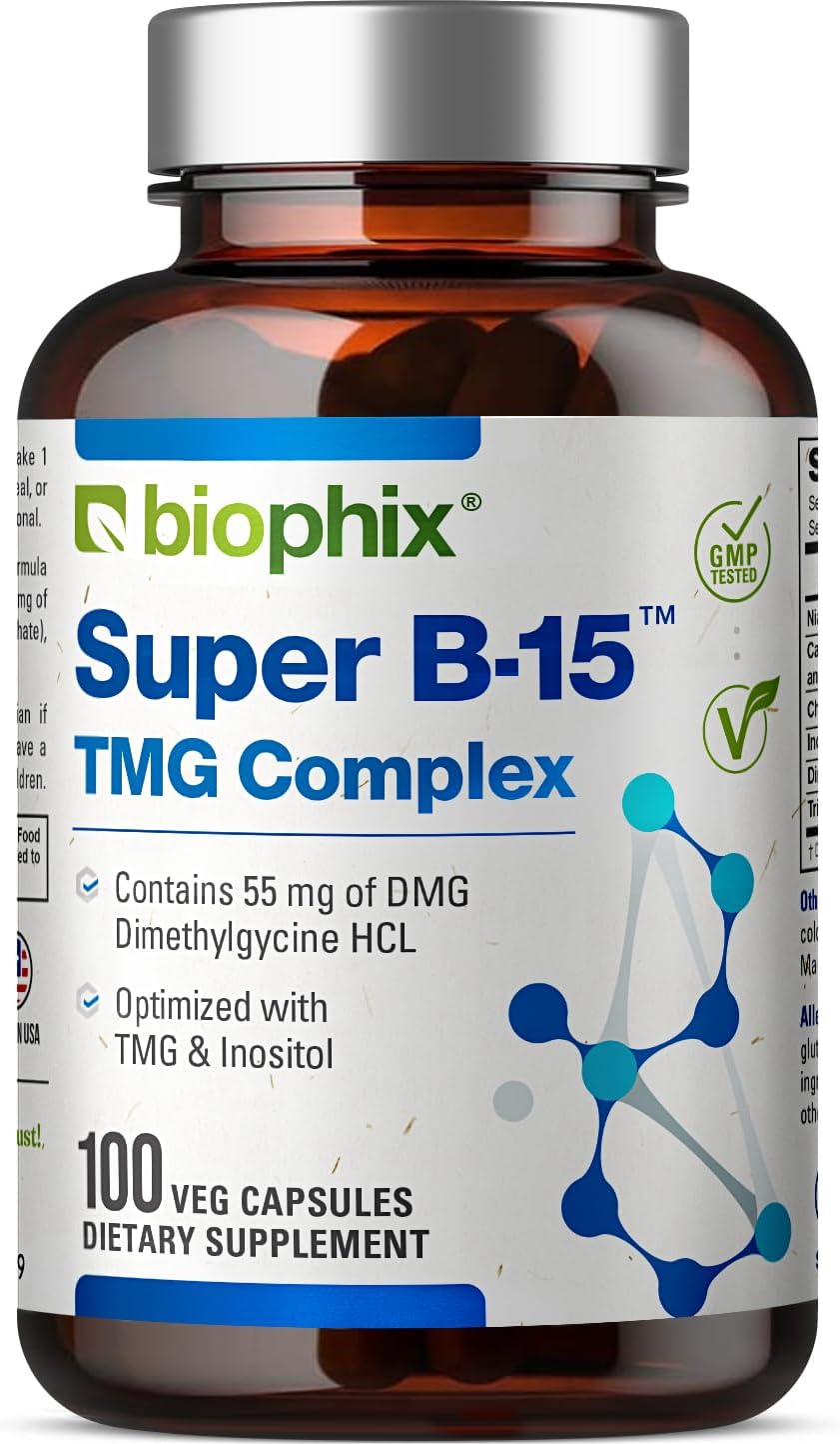 biophix Super B-15 Vcaps - Niacin Calcium Choline Inositol DMG TMG - Boosts Oxygen Energy for Health