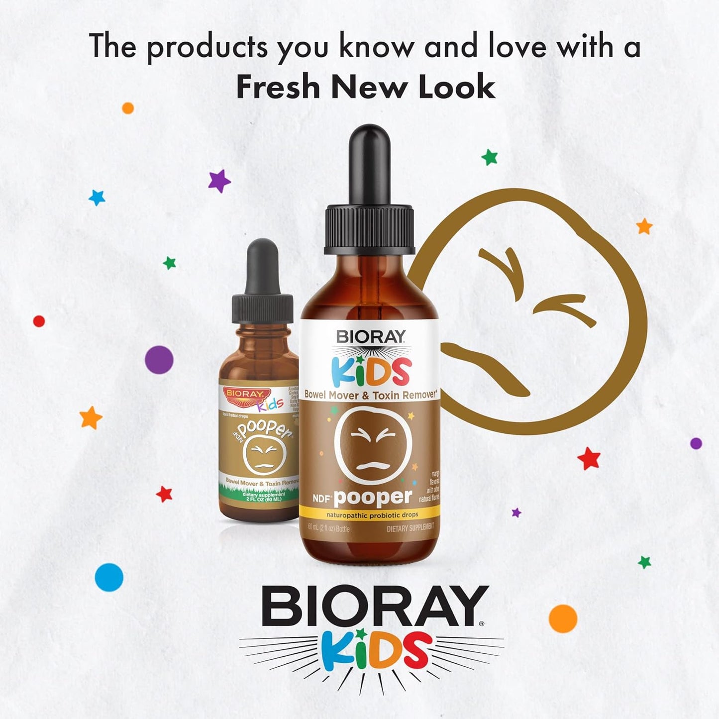 Bioray Kids NDF Pooper Mango Liquid Supplement 2 fl oz - Natural Bowel Mover for Children - Non-GMO, Vegan, Gluten-Free - 30 Servings - BoostGo Australia