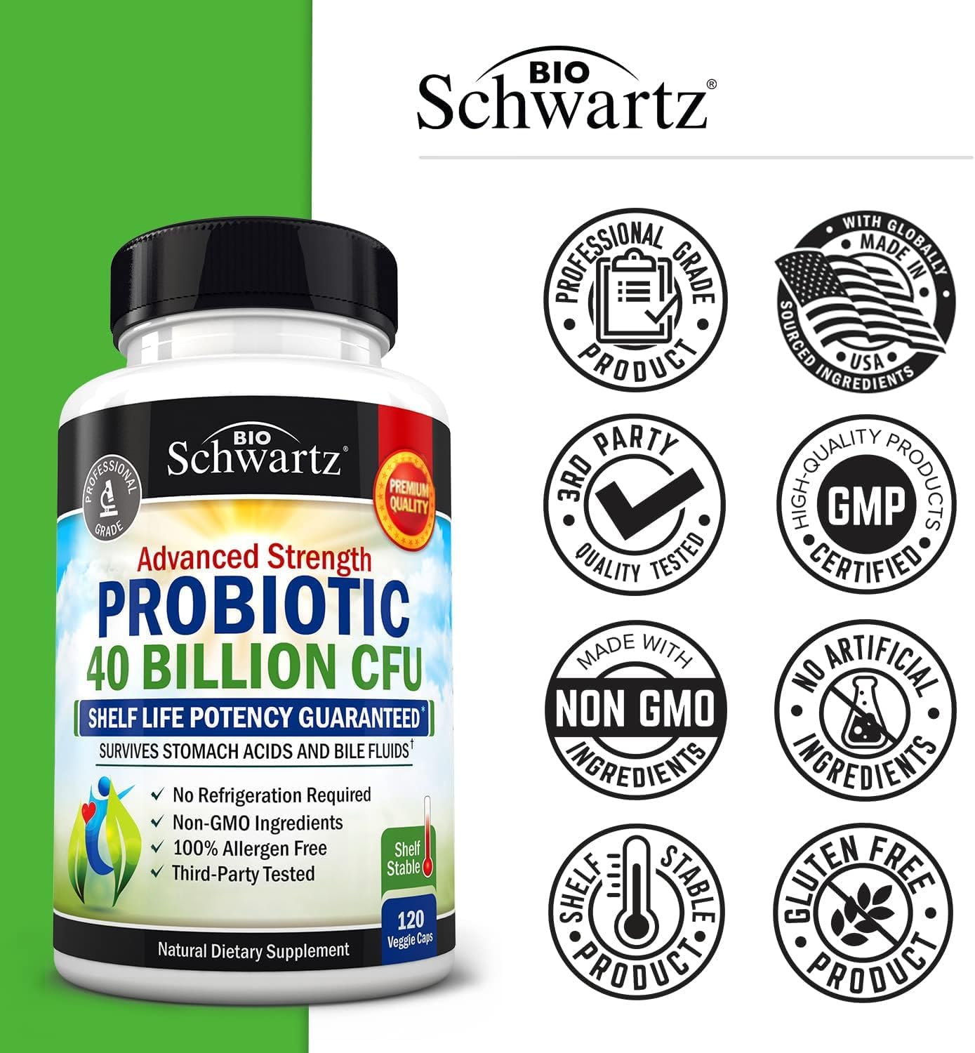 BioSchwartz High Strength Vitamin D3 5000 IU 125 mcg with Daily Probiotic Supplement - 1 Year and 2 Month Supply