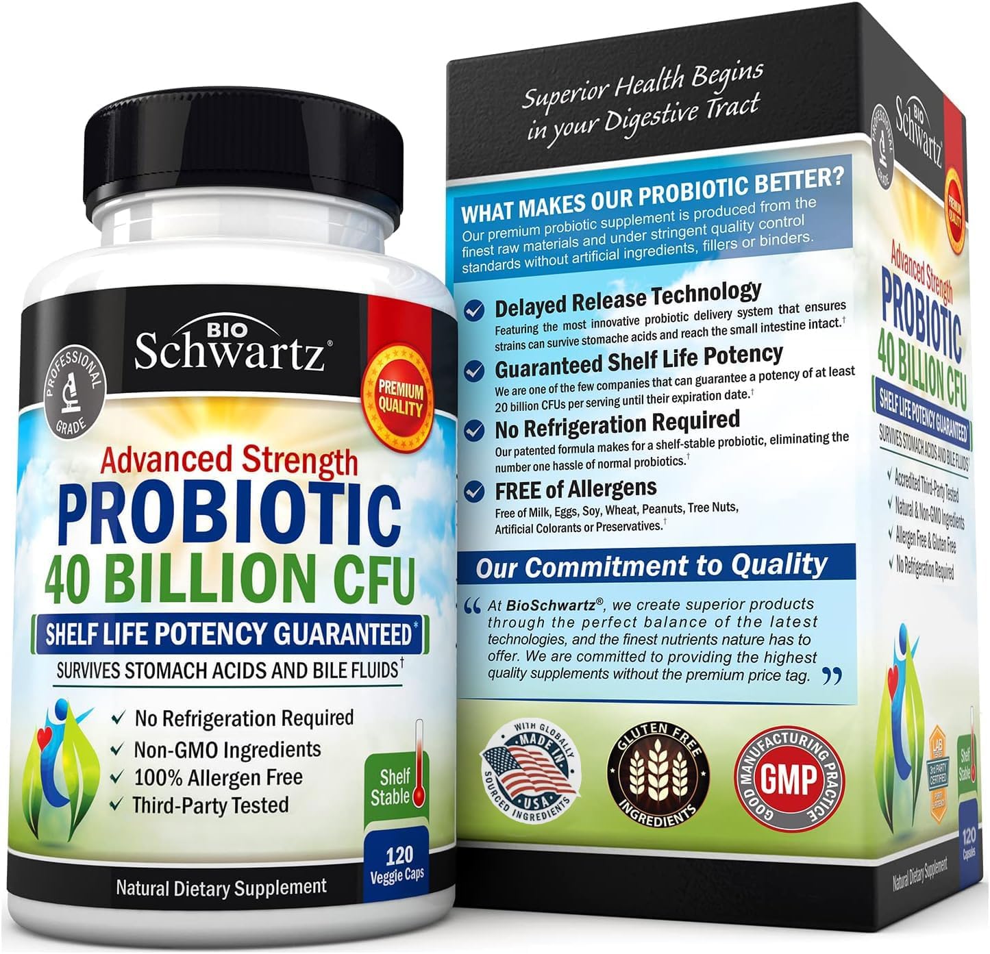 BioSchwartz High Strength Vitamin D3 5000 IU 125 mcg with Daily Probiotic Supplement - 1 Year and 2 Month Supply