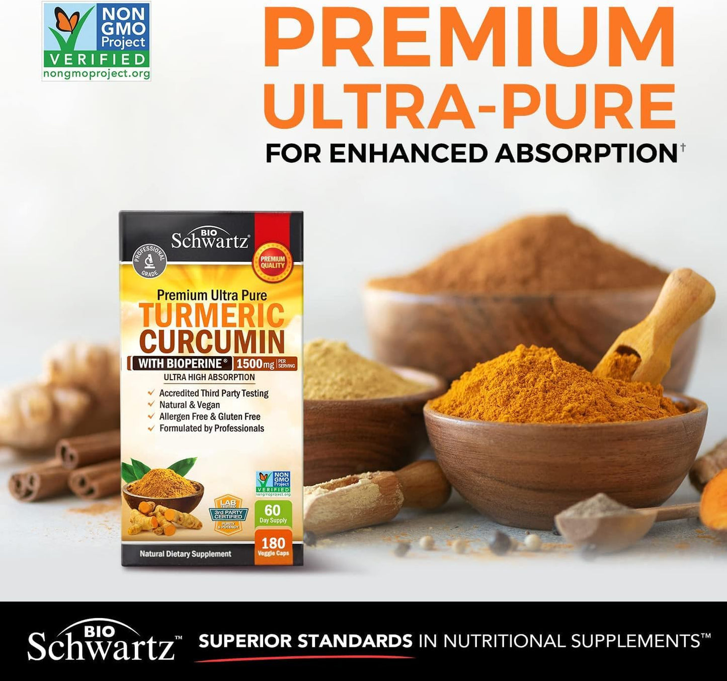 BioSchwartz Joint Support Supplement Bundle: Glucosamine Chondroitin MSM Triple Strength + Turmeric Curcumin Complex
