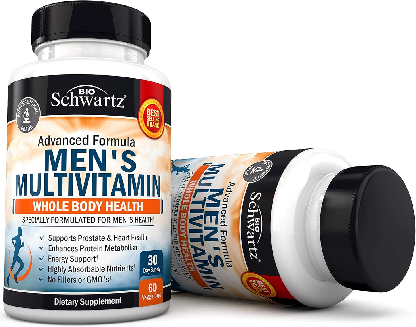 BioSchwartz Men's Multivitamin with Vitamin C, B, D3, E, Zinc & Probiotic - 1 Month Supply