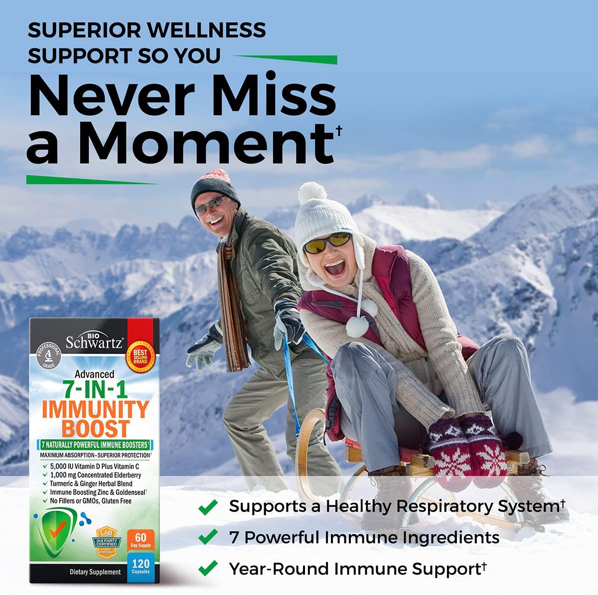 BioSchwartz Super Greens Powder with Probiotics, Prebiotics, Digestive Enzymes, and Antioxidants - 7 in 1 Immune Support Supplement (2 Month Supply, 30 Servings)