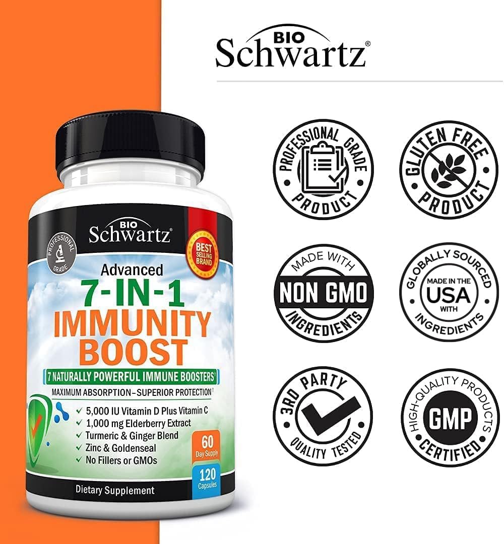 BioSchwartz Super Greens Powder with Probiotics, Prebiotics, Digestive Enzymes, and Antioxidants - 7 in 1 Immune Support Supplement (2 Month Supply, 30 Servings)