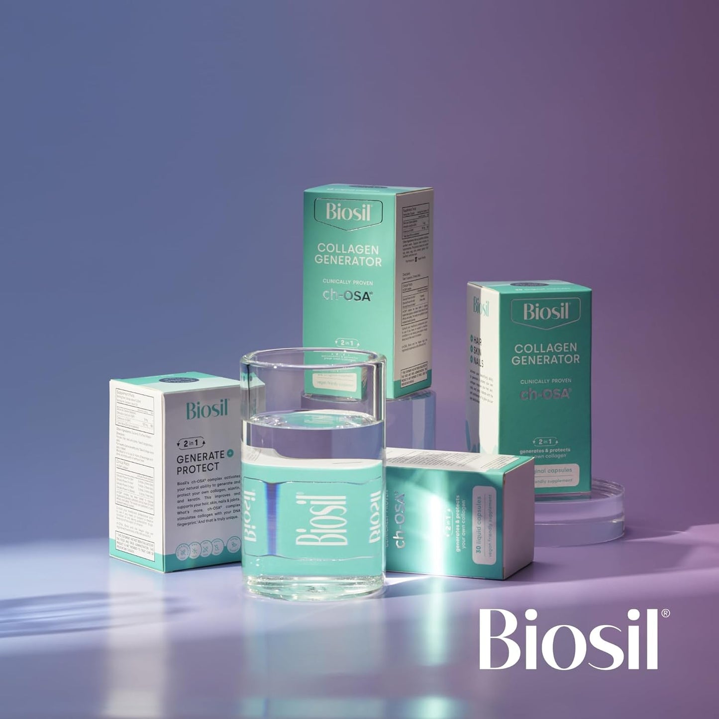 BioSil Collagen Generator - 120 Capsules, Pack of 2 - Supports Collagen Production with ch-OSA Complex - GMO-Free Formula - 60-Day Supply