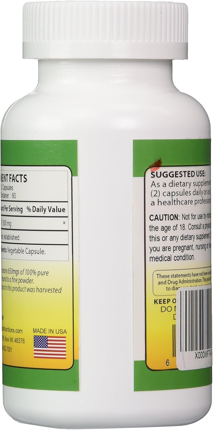 Biotech Nutritions Graviola 100% Pure 1300mg Per Serving - 120 Capsules - Annona muricata