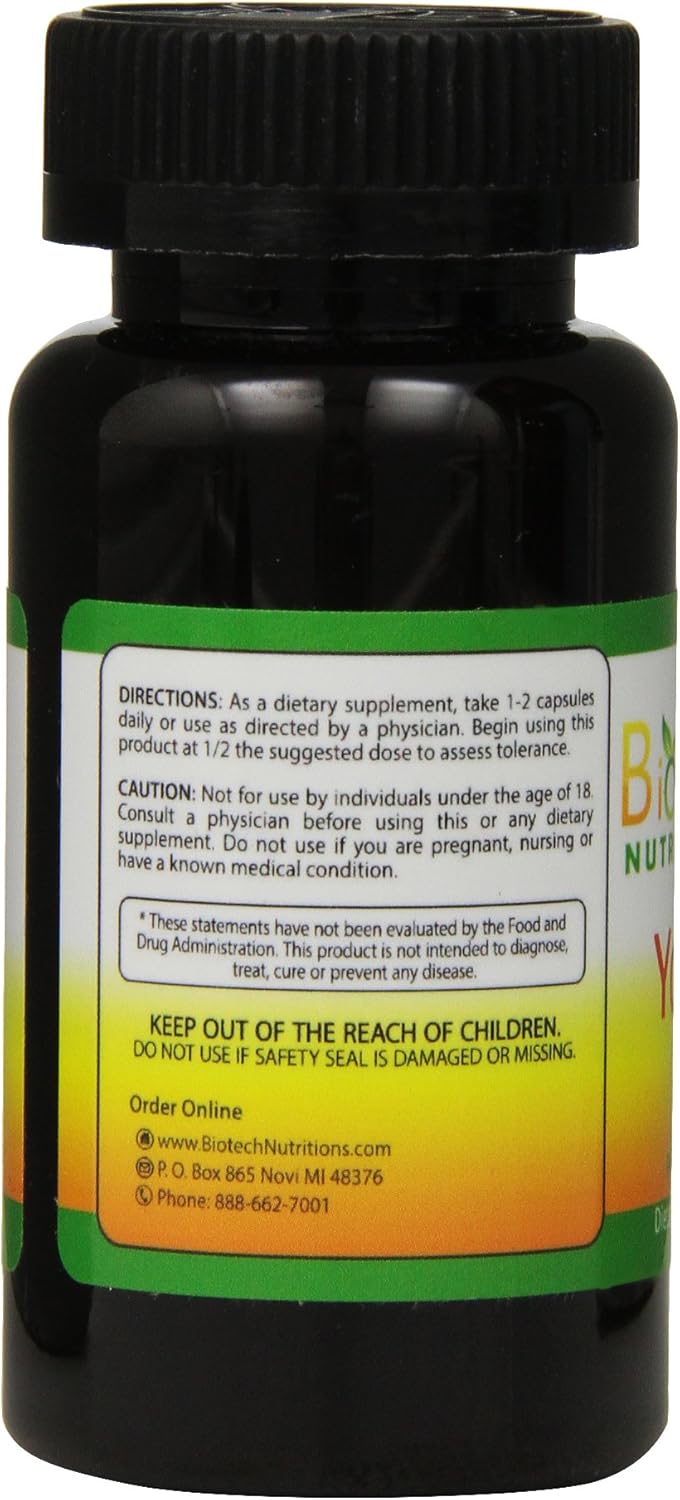 Biotech Nutritions Yohimbine HCl Capsules, 120 Count - Dietary Supplement for Energy and Weight Management