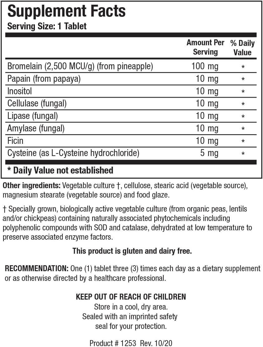 Biotics Bromelain Plus CLA - Enzyme Support Supplement for Muscular Comfort (100 Tablets)