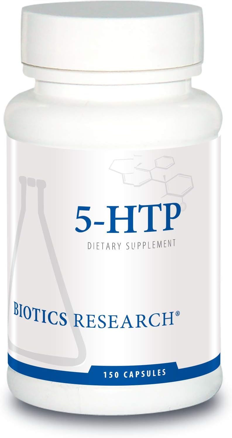 Biotics Research 5HTP 50mg Capsules for Brain Health and Well-Being, Promotes Calmness and Serotonin Production