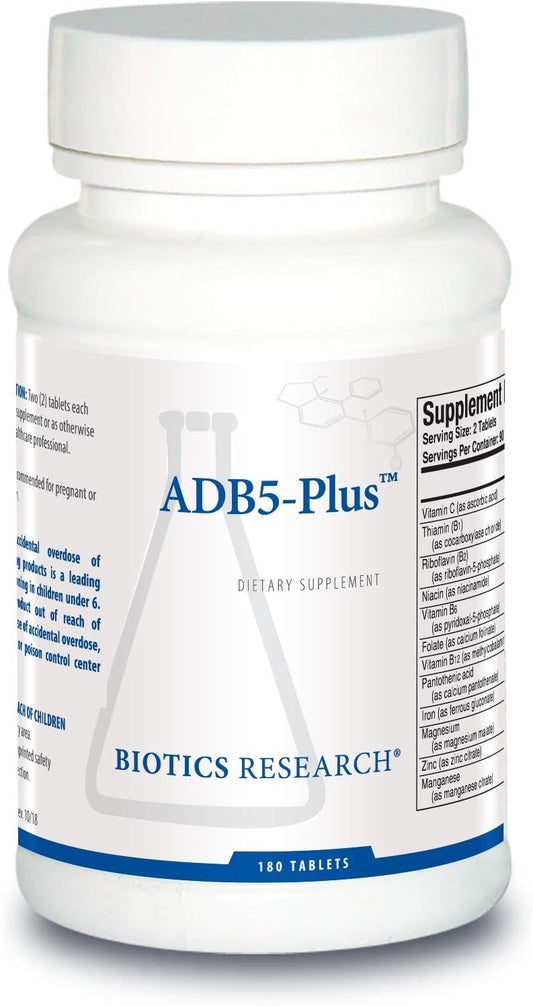 Biotics Research ADB5-Plus: 180 Tablets for Adrenal Gland & Cortisol Support, Stress Response, Energy Levels