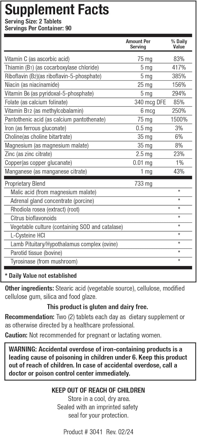 Biotics Research ADB5-Plus: 180 Tablets for Adrenal Gland & Cortisol Support, Stress Response, Energy Levels