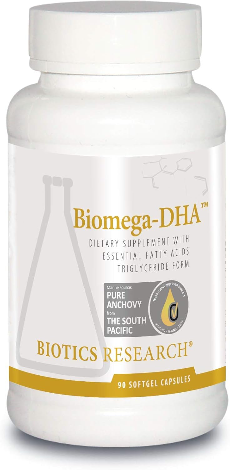Biotics Research Biomega DHA Fish Oil Softgels - 600mg DHA for Memory & Learning - Fetal Brain Support - 90 Vitamins