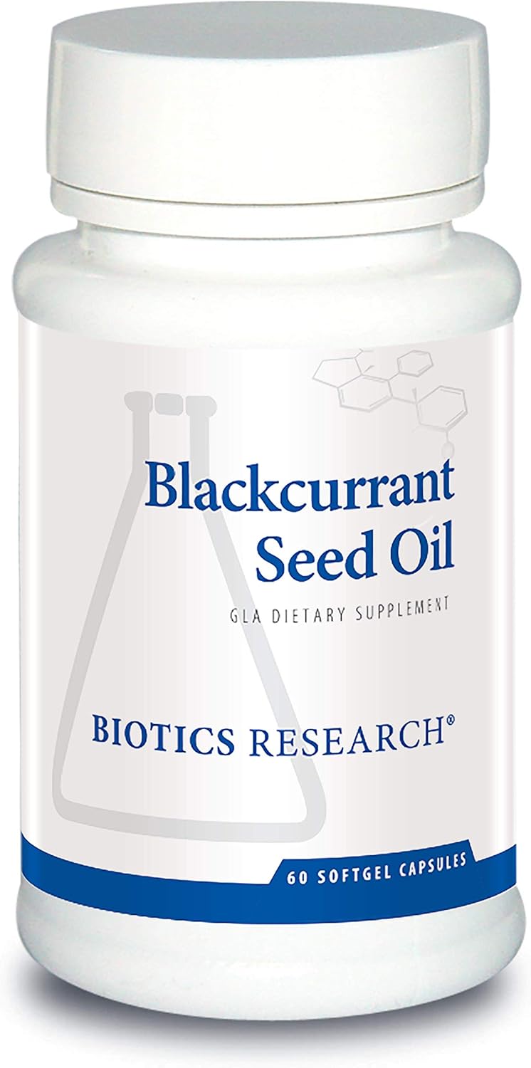 Biotics Research Blackcurrant Seed Oil Softgels 535mg with 80mg GLA for Cardiovascular & Women's Health - 60 Capsules
