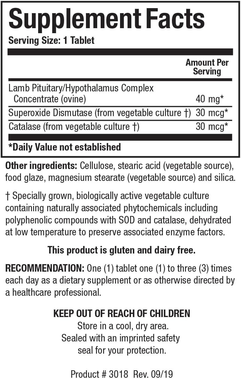 Biotics Research Cytozyme PT HPT Lamb Pituitary Hypothalamus Complex, 180 Tabs for Pituitary & Hypothalamus Support, Adrenal & Brain Health Boost